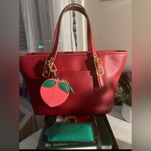 Coach Handbags - Coach legacy mini vintage red leather mini market tote RARE in great condition
